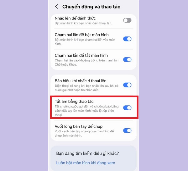 Tắt âm bằng thao tác Tắt âm bằng thao tác