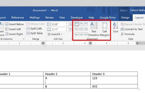 Fix lỗi không tìm thấy Cell Alignment trong Word Fix lỗi không tìm thấy Cell Alignment trong Word