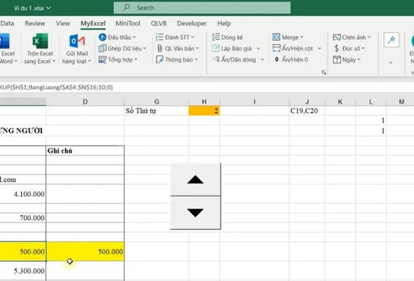 Cách tạo nút tăng giảm trong Excel với tiện ích MyExcel Cách tạo nút tăng giảm trong Excel với tiện ích MyExcel