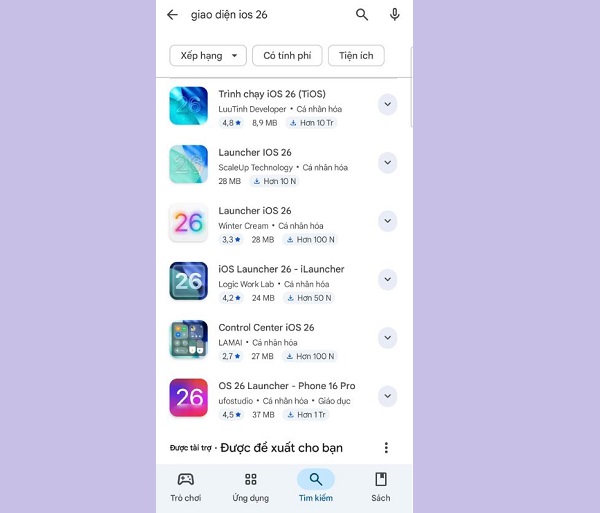 Đổi giao diện iOS 26 cho Android Đổi giao diện iOS 26 cho Android
