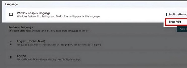 Chọn ngôn ngữ hiển thị là tiếng Việt Chọn ngôn ngữ hiển thị là tiếng Việt