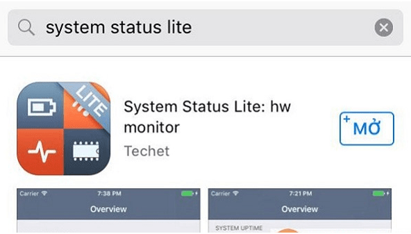 iPhone System Status Lite- Ứng dụng làm mát điện thoại iPhone