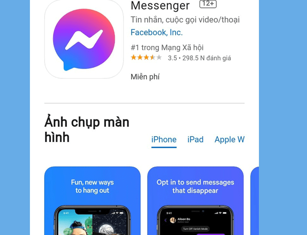 Tải lại ứng dụng Messenger