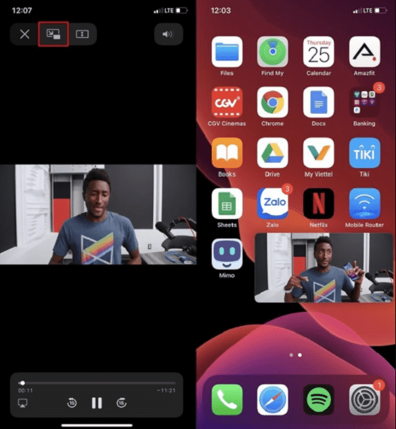 Cách chia đôi màn hình trên iPhone iOS 14 để chạy 2 ứng dụng song song iphone