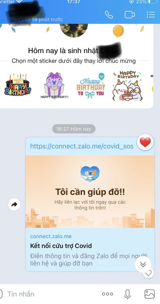 tính năng Zalo Connect chưa hiển thị