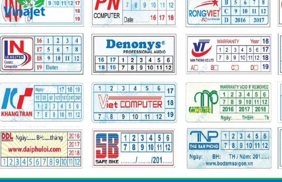 In tem bảo hành chất lượng cao tại Vinajet