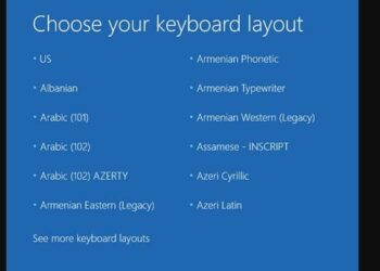 Máy tính hiện Choose your keyboard layout