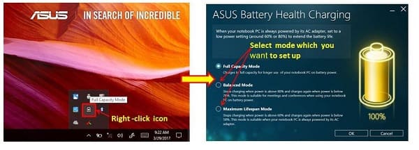 Cách bật chế độ tự ngắt sạc pin laptop Asus B2