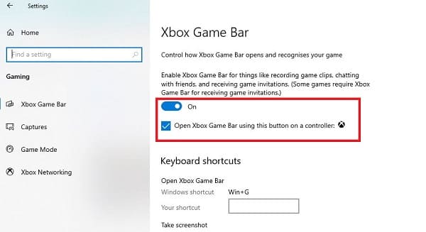 Kích hoạt Xbox Game Bar
