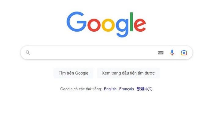 Thanh tìm kiếm Google bị mất
