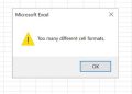 Lỗi quá nhiều định dạng trong Excel