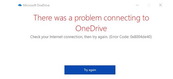 Khắc phục lỗi OneDrive không kết nối được