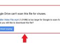 Google Drive không thể quét vi-rút cho tệp này