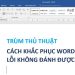 Word bị lỗi không đánh được chữ