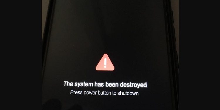 Xiaomi bị lỗi The system has been destroyed