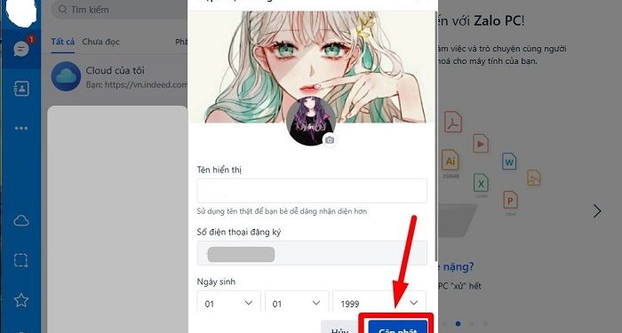 Zalo không hiển thị hình ảnh đại diện trên máy tính