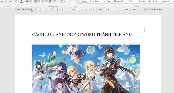 Cách lưu ảnh trong Word thành file ảnh