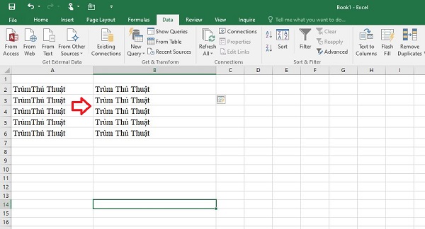 Cách sửa lỗi dính chữ trong Excel
