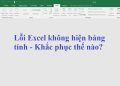 Lỗi Excel không hiện bảng tính