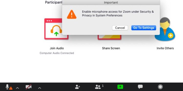 Mic Zoom bị lỗi dấu chấm than