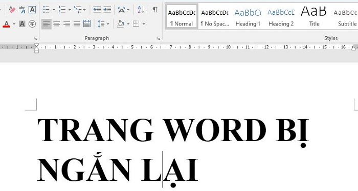 Trang Word bị ngắn lại