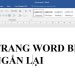 Trang Word bị ngắn lại