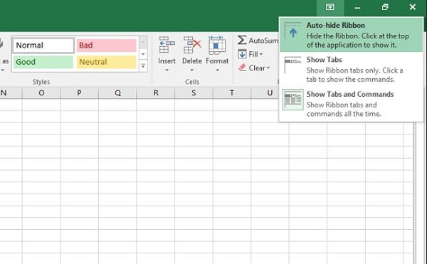 Hướng dẫn cách hiện thanh công cụ Excel tự động 2