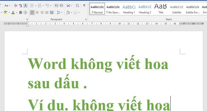 Lỗi Word không viết hoa sau dấu chấm