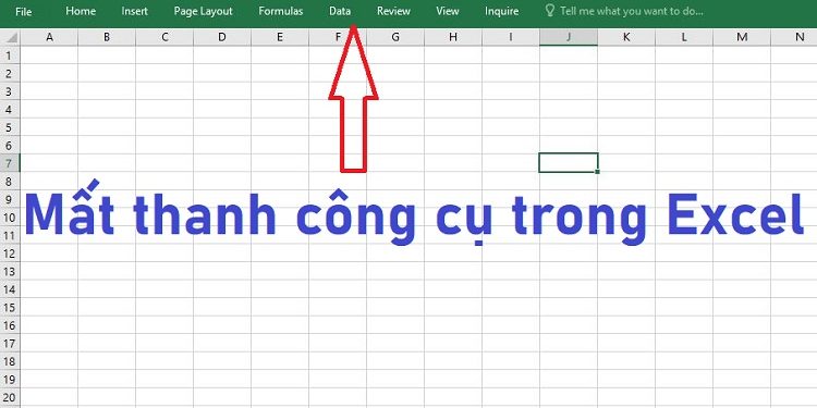 Mất thanh công cụ trong Excel