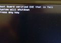 Máy tính bị lỗi boot guard verified failed