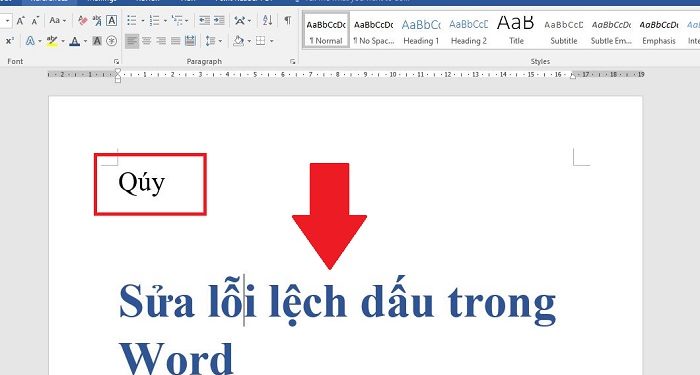 Sửa lỗi lệch dấu trong Word