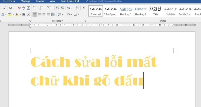 sửa lỗi mất chữ khi gõ dấu