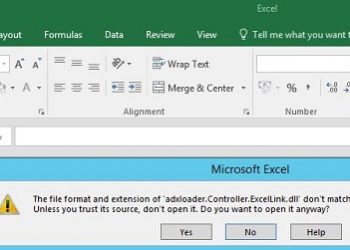 File Excel bị lỗi format and extension don't match