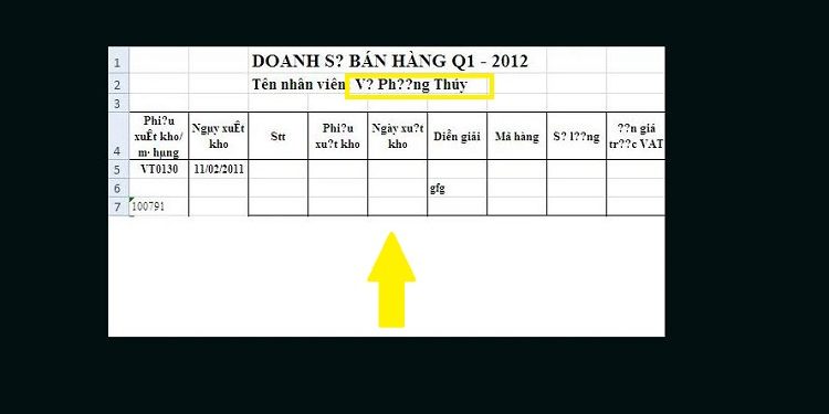 Lỗi font chữ thành dấu hỏi trong Excel