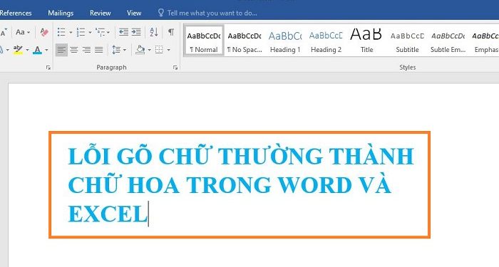 Lỗi gõ chữ thường thành chữ hoa
