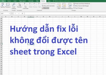 Lỗi không đổi được tên sheet trong Excel