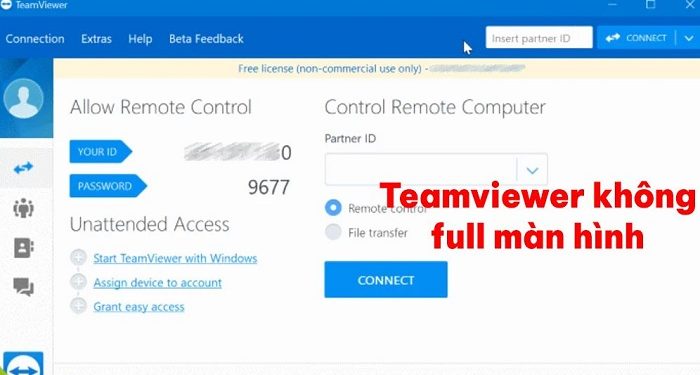 TeamViewer không full màn hình