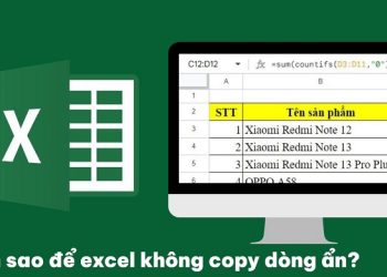Excel không copy dòng ẩn
