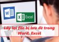 Lấy lại file bị lưu đè trong Word, Excel