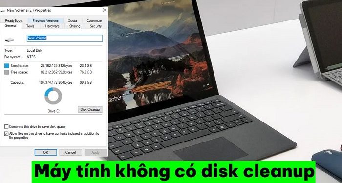 Máy tính không có disk cleanup