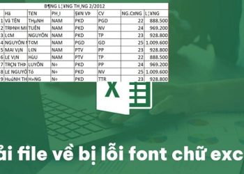 tải file về bị lỗi font chữ Excel