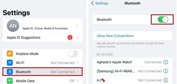 Kiểm tra trạng thái Bluetooth trên iPhone