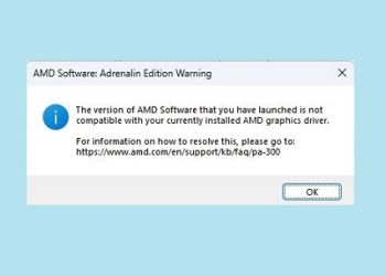 Lỗi AMD Software Adrenalin Edition Warning