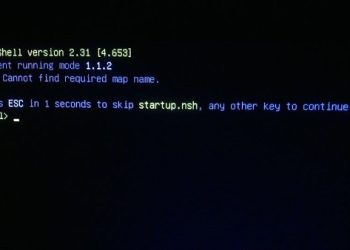 máy tính báo lỗi EFI Shell version