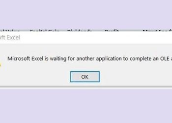 Excel bị lỗi OLE