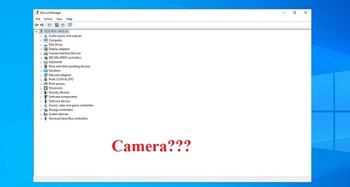 Không tìm thấy camera trong Device Manager