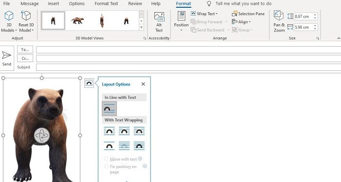 Word không có 3D Model