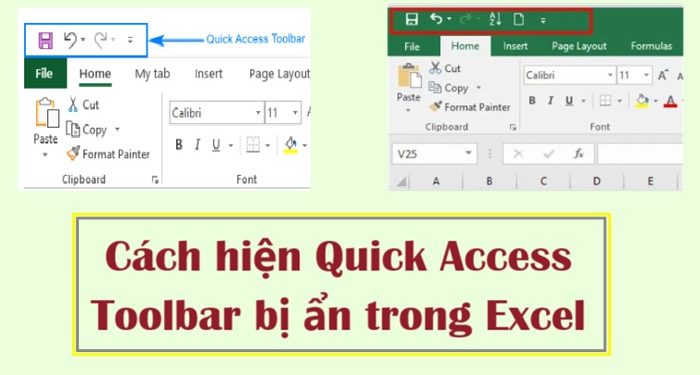 Cách hiện Quick Access Toolbar bị ẩn trong Excel