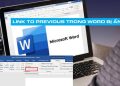 Link to Previous trong Word bị ẩn