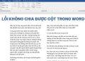 Lỗi không chia được cột trong Word